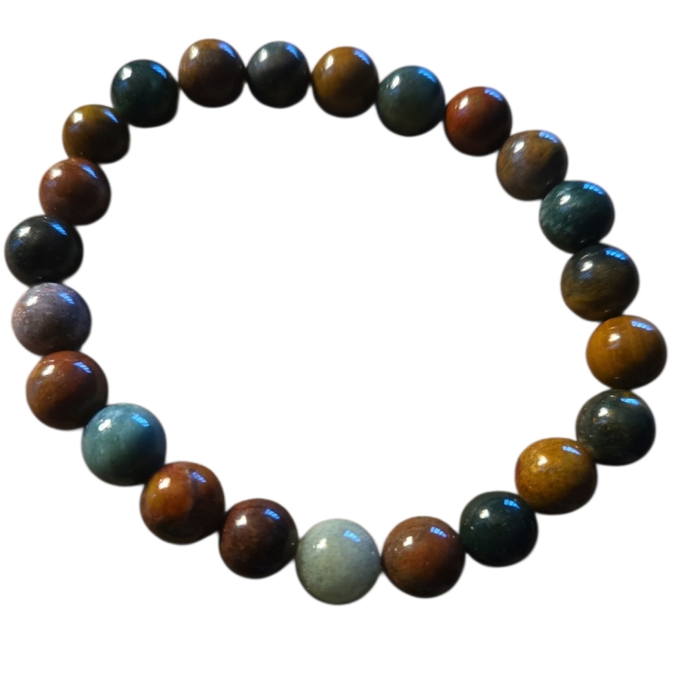 Ocean Jasper Natural Stone Beaded Bracelet - Picture 4 of 4